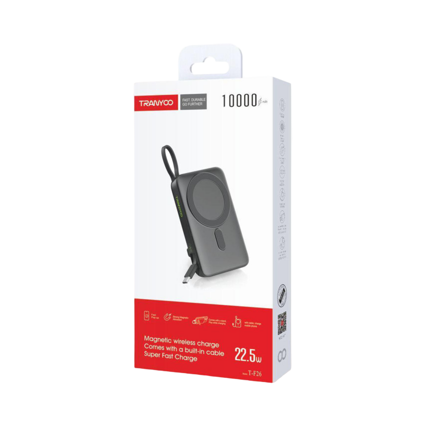 Magnetic wireless charge Max Comes with a built-in cable Super Fast Charge T-F26